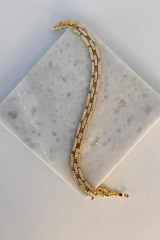 Golden Frame Kuyumcu İşçiliği 14K Altın Kaplama Premium Seri Kadın Çelik Bileklik