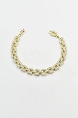 Golden Frame Kuyumcu İşçiliği 14K Altın Kaplama Premium Seri Kadın Çelik Bileklik