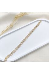 Golden Frame Kuyumcu İşçiliği 14K Altın Kaplama Premium Seri Kadın Çelik Bileklik