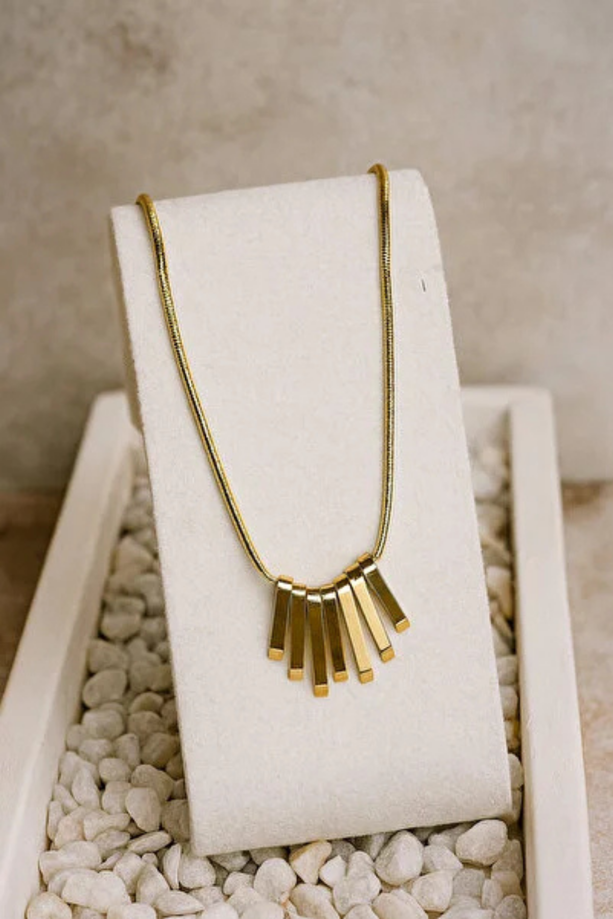 Parçacık Uçlu Tasarım Renk Atmaz Kararmaz Kadın Çelik Kolye