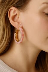 İthal Seri Çok Renkli Halka Tasarım Kadın Çelik Küpe