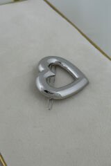 Kalp Tasarım Metal Halka Çıt Çıt Klipsli Pinterest Toka