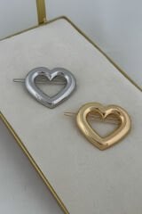 Kalp Tasarım Metal Halka Çıt Çıt Klipsli Pinterest Toka