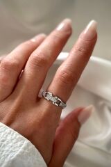 Premium Seri Chain Tasarım Model Zincir Kollu Ayarlanabilir Kadın Çelik Yüzük