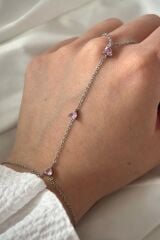 Pembe Zirkon Taşlı Tasarım Kadın ŞAHMERAN