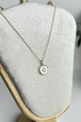 Özel Seri Sedefli Kutup Yıldızı Tasarım 45 Cm Kadın Çelik Kolye