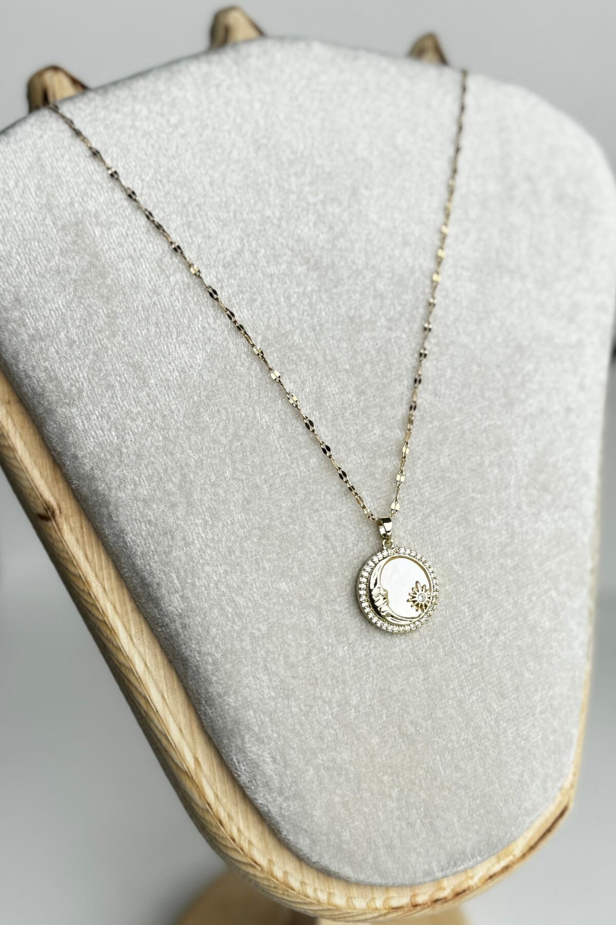 Özel Seri Gün Batımı Tasarım 45 Cm Kadın Çelik Kolye