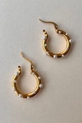 Özel Seri Pearl Hoop Glow Halka Tasarım Kadın Çelik Küpe