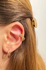 Özel Seri 3'lü Burgulu Halka Model Tasarım Çelik Kıkırdak Küpe