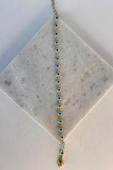 Özel Seri 14 K Xuping Nazar Boncuğu Tasarım Kadın Çelik Bileklik