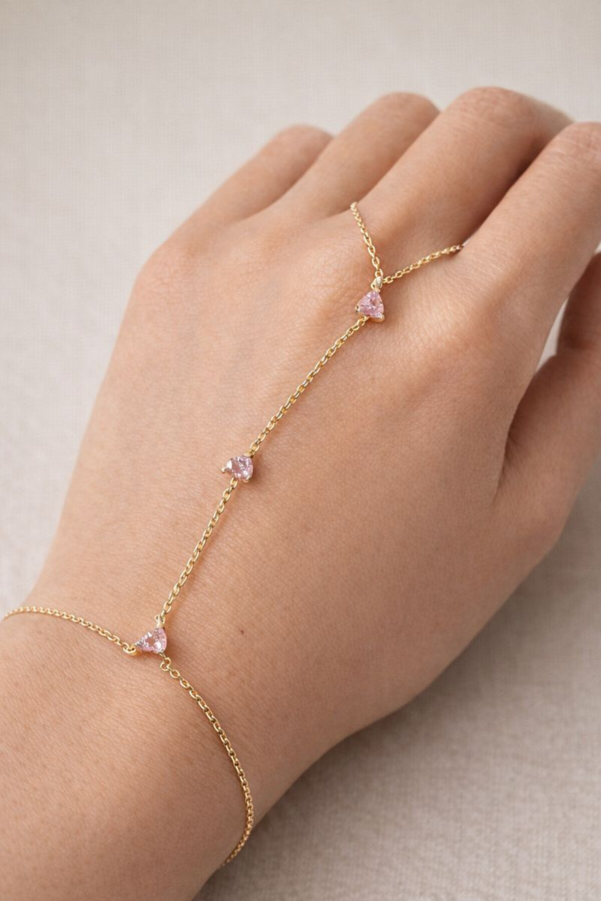Pembe Zirkon Taşlı Tasarım Kadın ŞAHMERAN Gold