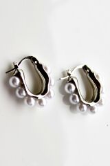 Vintage Tasarım Yeni Sezon Incili Kadın Halka Küpe