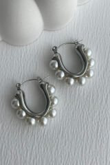 Vintage Tasarım Yeni Sezon Incili Kadın Halka Küpe