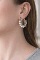 Vintage Tasarım Yeni Sezon Incili Kadın Halka Küpe