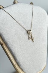 Yeni Sezon Zirkon Taşlı Ay Yıldız Motifli Kadın Çelik Kolye