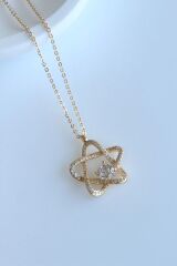 Zirkon Taşlı Yıldız Rüyası Tasarım Renk Atmaz Kararmaz Kadın Çelik Kolye