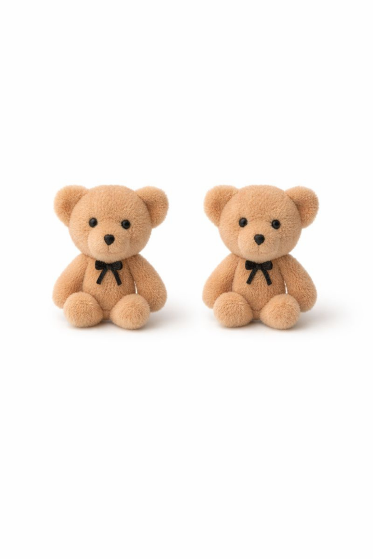 Ünlü Teddy Model Peluş Ayıcık Gümüş İğneli Kadın Bijuteri Küpe Açık Kahve