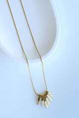 Parçacık Uçlu Tasarım Renk Atmaz Kararmaz Kadın Çelik Kolye