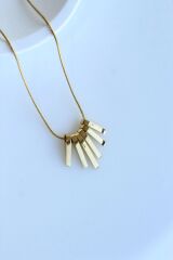 Parçacık Uçlu Tasarım Renk Atmaz Kararmaz Kadın Çelik Kolye