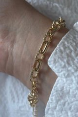 Premium Seri Deuce Tasarım Kararmaz Renk Atmaz Kadın Çelik Bileklik