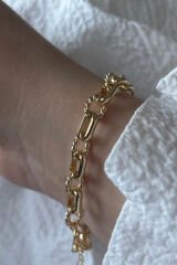 Premium Seri Deuce Tasarım Kararmaz Renk Atmaz Kadın Çelik Bileklik