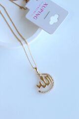 Xuping Zirkon Taşlı ALLAH Yazılı Renk Atmaz Kararmaz Kadın Çelik Kolye