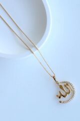 Xuping Zirkon Taşlı ALLAH Yazılı Renk Atmaz Kararmaz Kadın Çelik Kolye