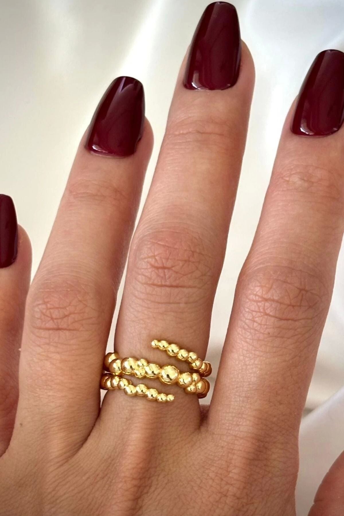 Yeni Sezon Leo Curl Tasarım Ayarlanabilir Kadın Yüzük Gold