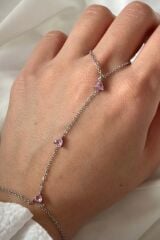 Pembe Zirkon Taşlı Tasarım Kadın ŞAHMERAN