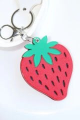 Çilek Tasarım Meyve Model Aynalı Kadın Çanta Charmı ve Anahtarlık