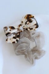 Çok Renkli Tasarım Lastikli Tül Detaylı Fiyonk Toka