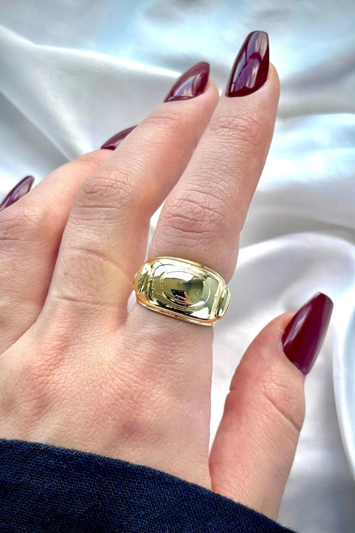 Premium Seri Planet Tasarım Cilalı Ayarlanabilir Kadın Yüzük Gold