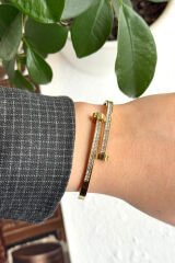 Premium Seri Crt Çivi Tasarım Kadın Çelik Kelepçe Bileklik