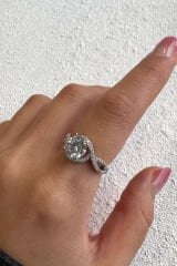 Özel Seri Elpis Yarım Tur Taşlı Tek Taş Tasarım Ayarlanabilir Kadın Çelik Yüzük