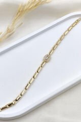 Özel Seri Kuyumcu İşçiliği Kararmaz Renk Atmaz Baget Taşlı Kadın Çelik Bileklik Kelepçe